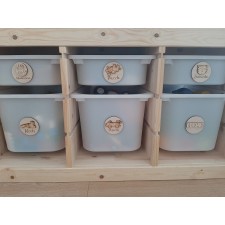 Etykiety na pudełka z zabawkami