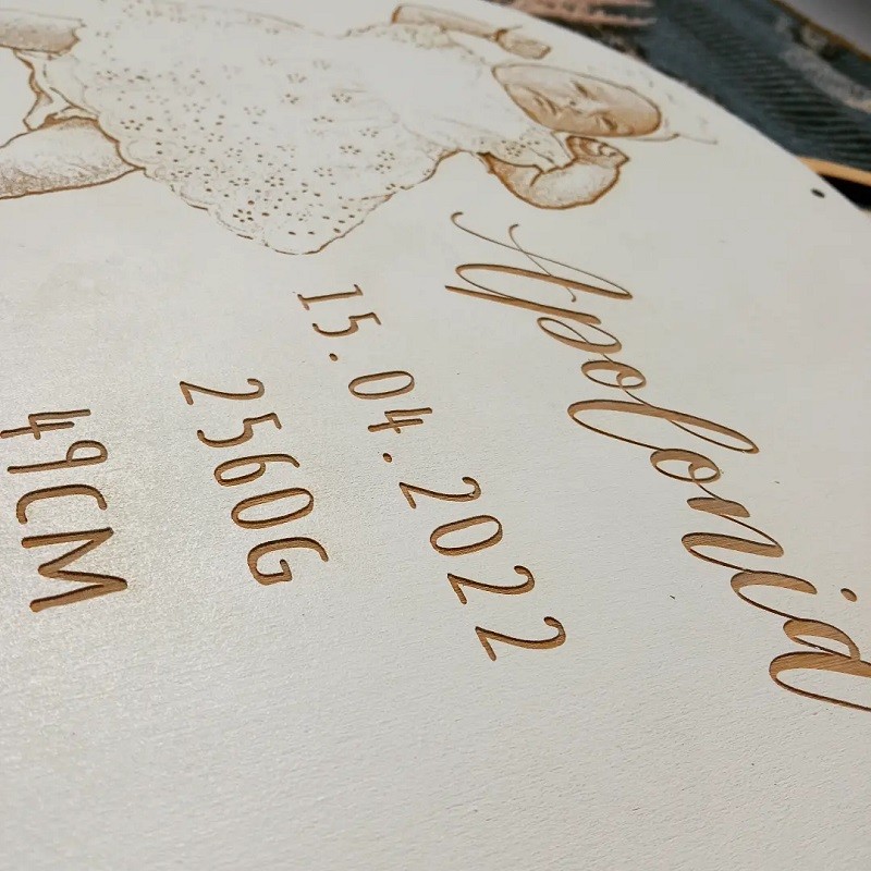 Personalizowana metryczka z grawerem zdjęcia dziecka