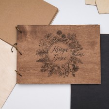 Rustykalna księga gości ze sklejki brzozowej – personalizowana pamiątka weselna
