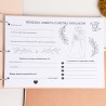 Księga gości weselnych z ankietami – drewniana pamiątka ślubna
