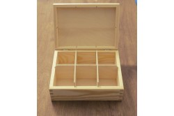 Drewniane pudełko - 6 przegródek